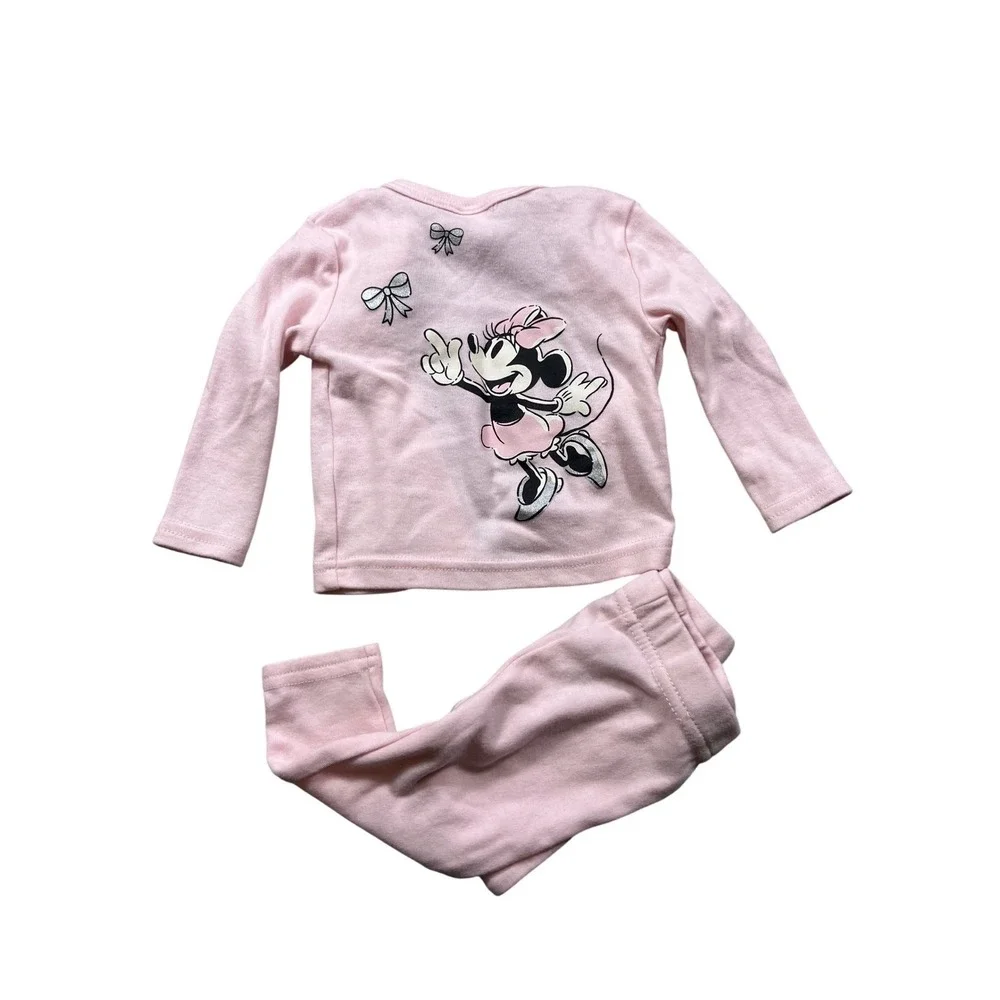 Minnie Mouse‎ Baby Girl Pink Matching Set 3-6M Long Sleeve Top Pants Disney